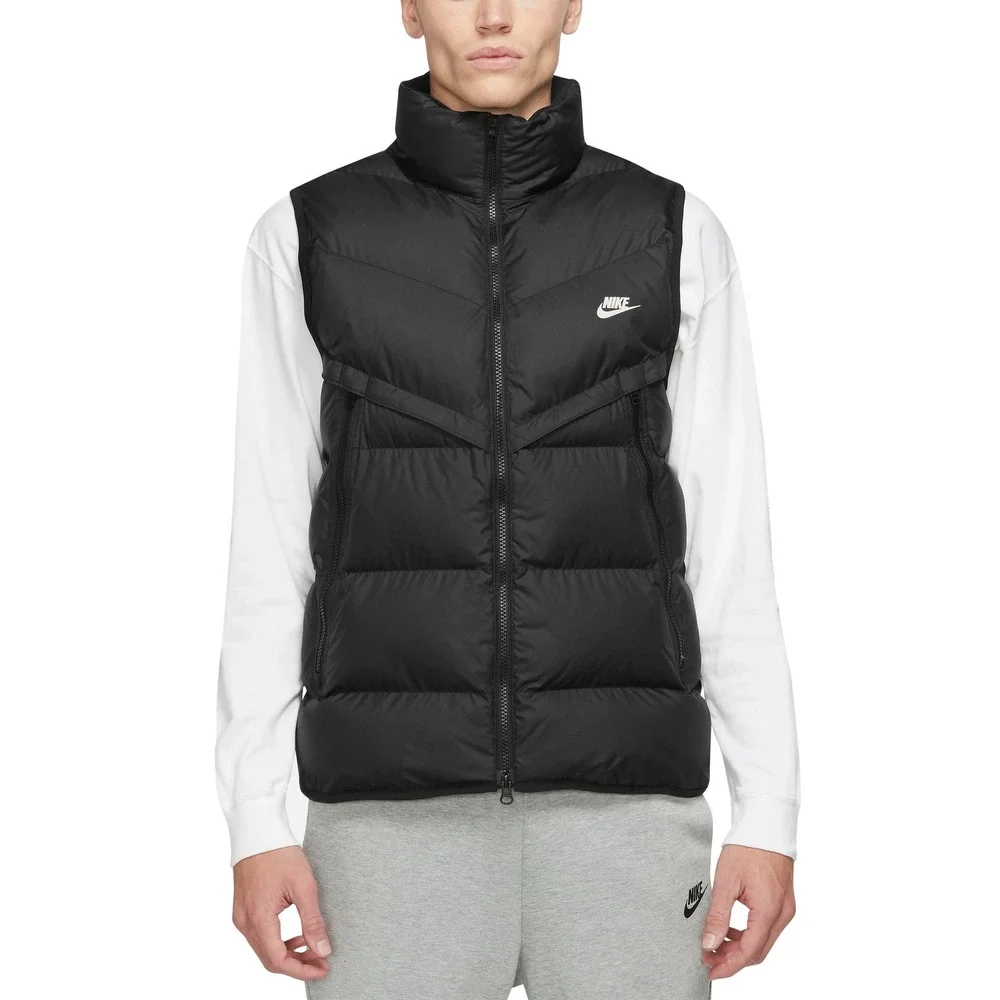 Nike Storm-FIT Men Black Puffer Vest Windrunner Quilted Full Zip XL